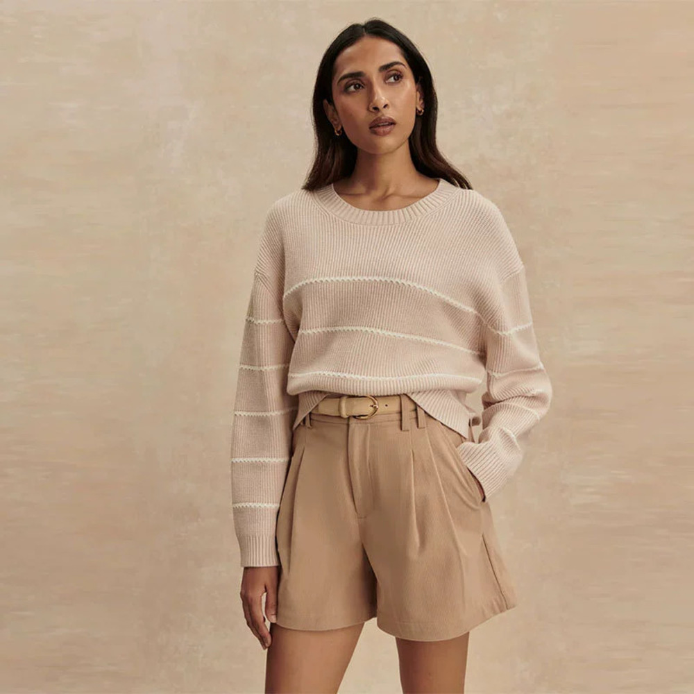 ZARA Fall Winter Crewneck Long Sleeve Oversized Colorblock Knit Sweater